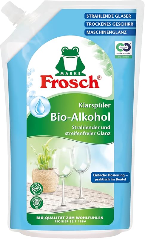 Frosch Organic & Vegan Dishwasher Rinse Aid, Unscented, 750 ml (25.36 