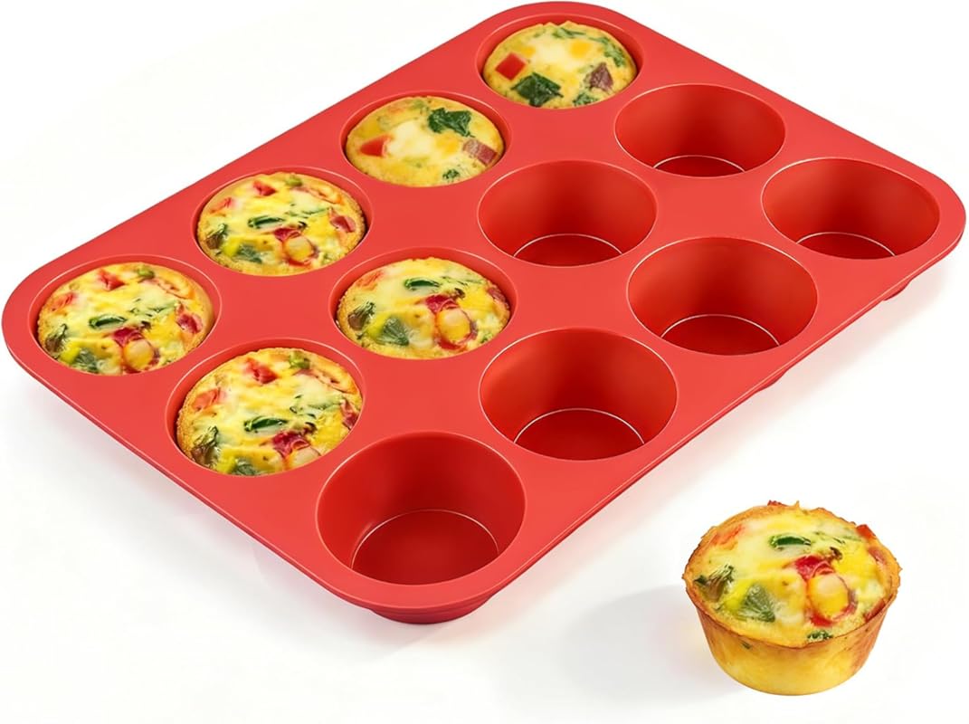 CAKETIME 12-Cup Silicone Muffin Pan