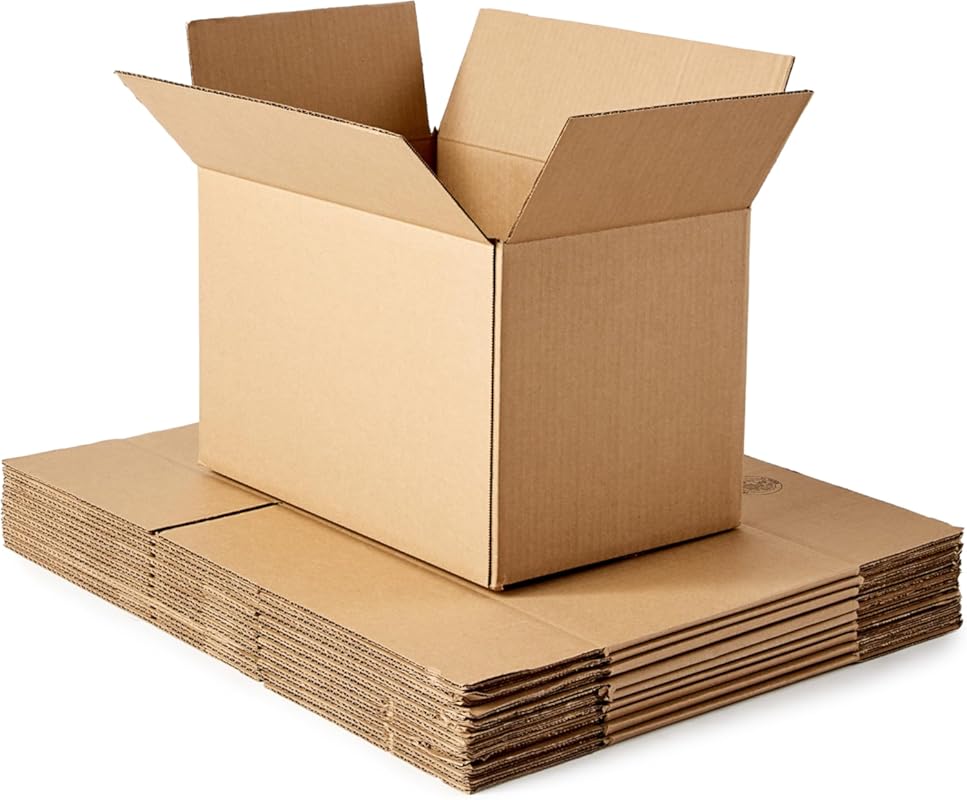Amazon Basics Cardboard Moving Boxes (16x10x10 Inch), Small Size, Brow