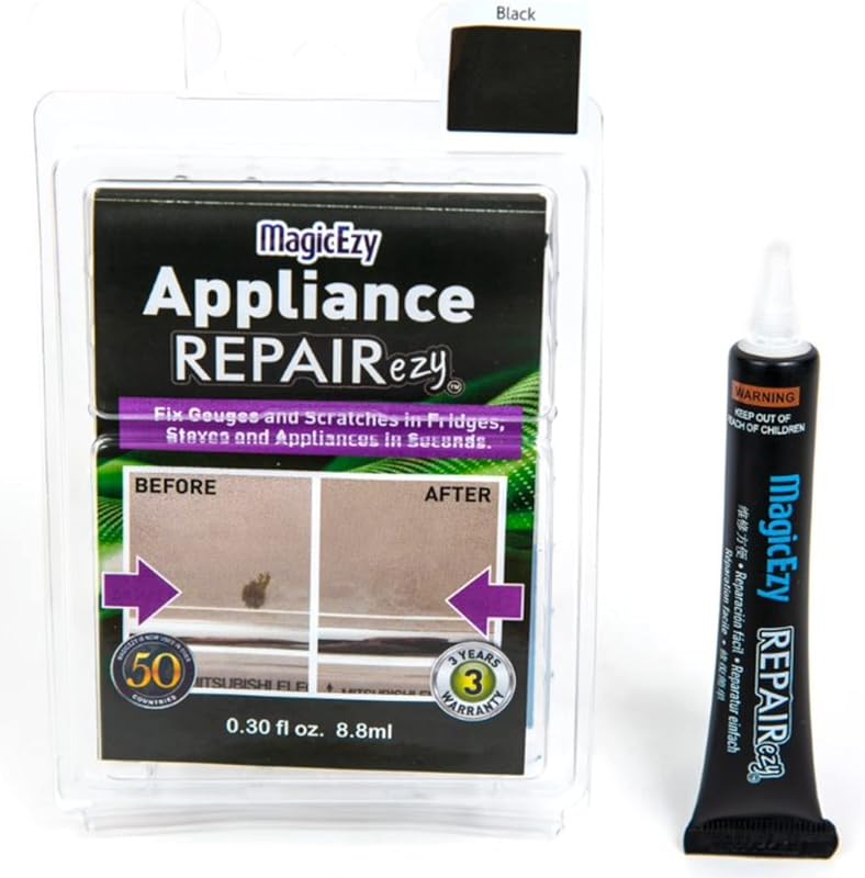 MagicEzy RepairEzy Black Appliance Touch Up Paint & Scratch Repair wit