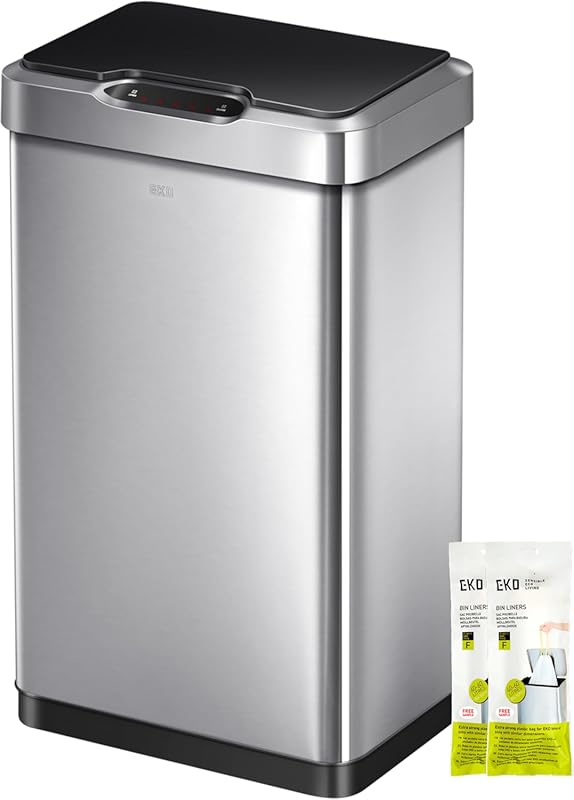 EKO Mirage-T 13.2 Gallon Touchless Rectangular Motion Sensor Trash Can