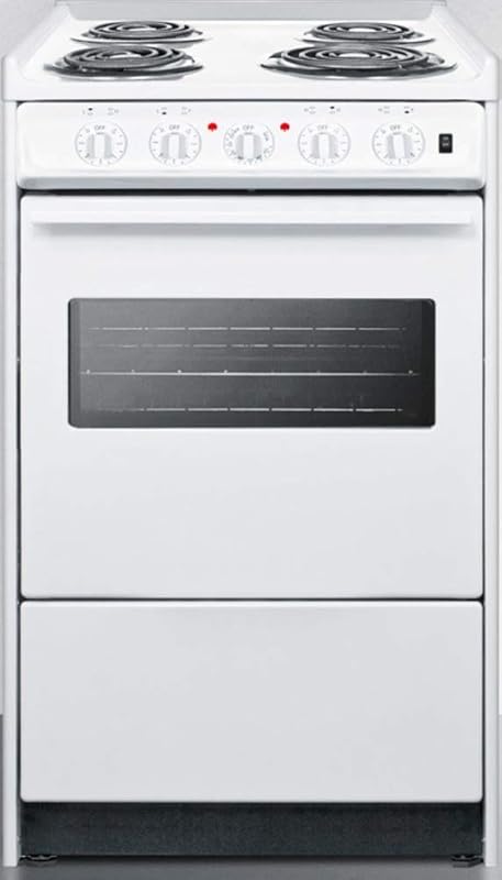 Summit WEM110RW 20" Freestanding Electric Range: 4 Coil Elements, Slid