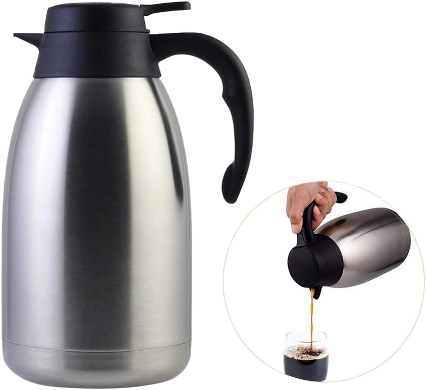 Premium Stainless Steel Thermal Coffee Carafe, Double Walled Vacuum In