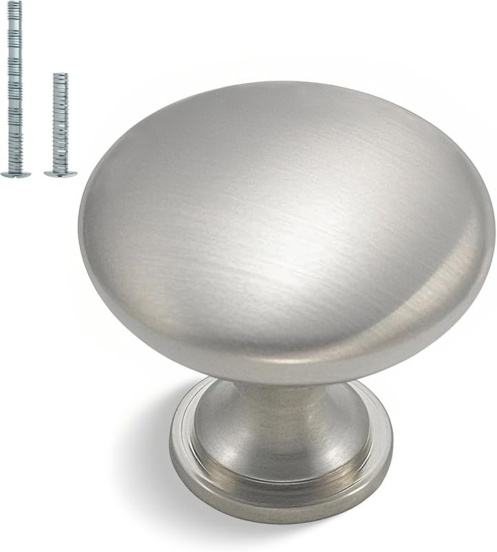 homdiy 30 Pack Brushed Nickel Solid Zinc Alloy Cabinet Knobs for Kitch