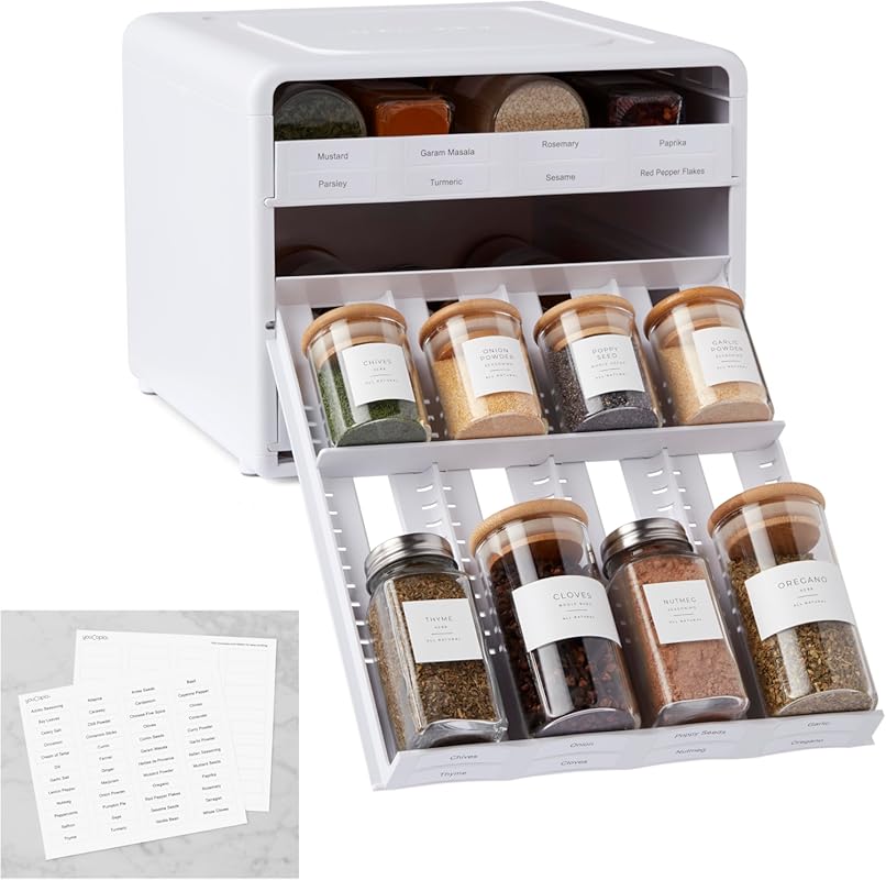YouCopia SpiceStack Pull-Down Adjustable Spice Rack Organizer for 24 B