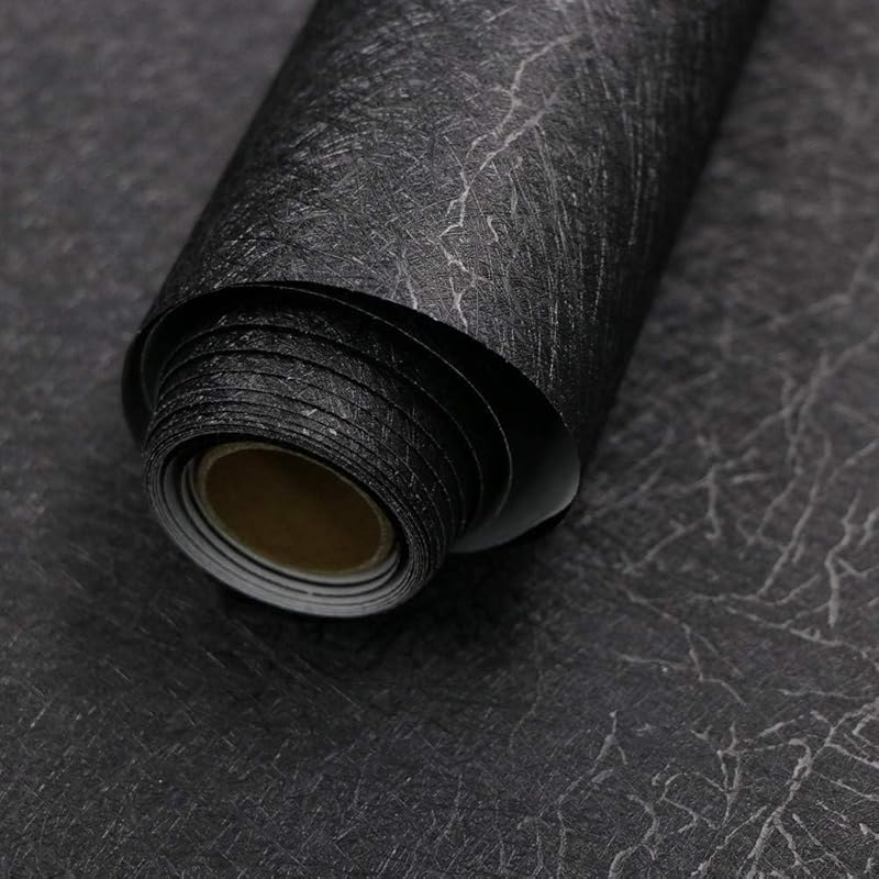 Black Silk Embossed Peel & Stick Wallpaper
