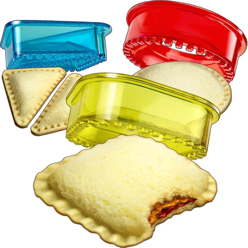 Crustless Sandwich Cutter and Sealer Set for Kids Lunchboxes, Triangle