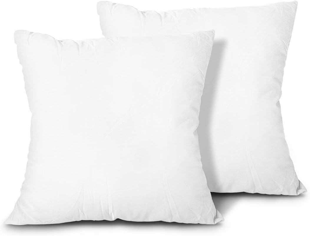 EDOW 18x18 Down Alternative Throw Pillow Inserts (Set of 2), Lightweig