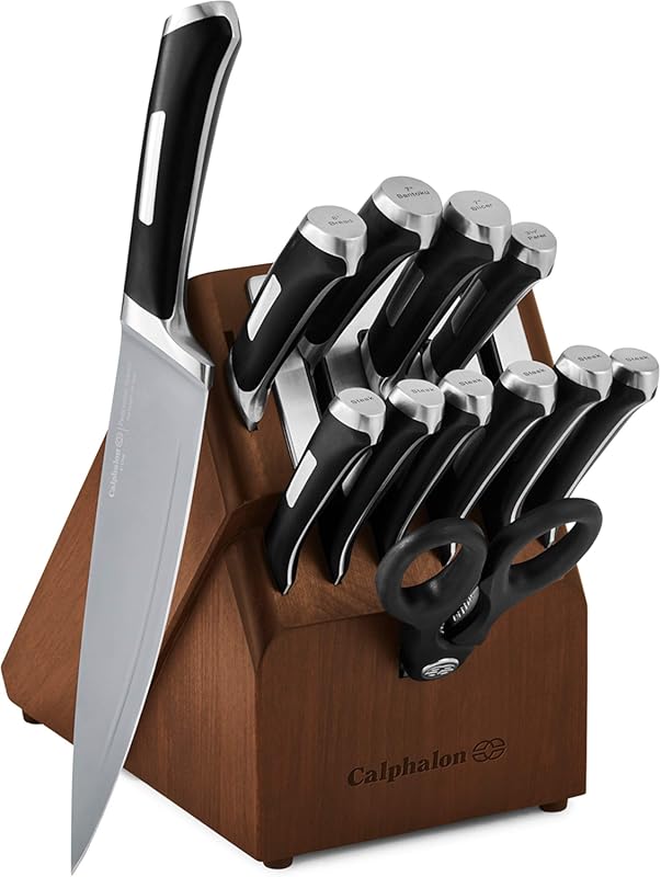 Calphalon 13-Piece Kitchen Knife Set with Self-Sharpening Block & Nons