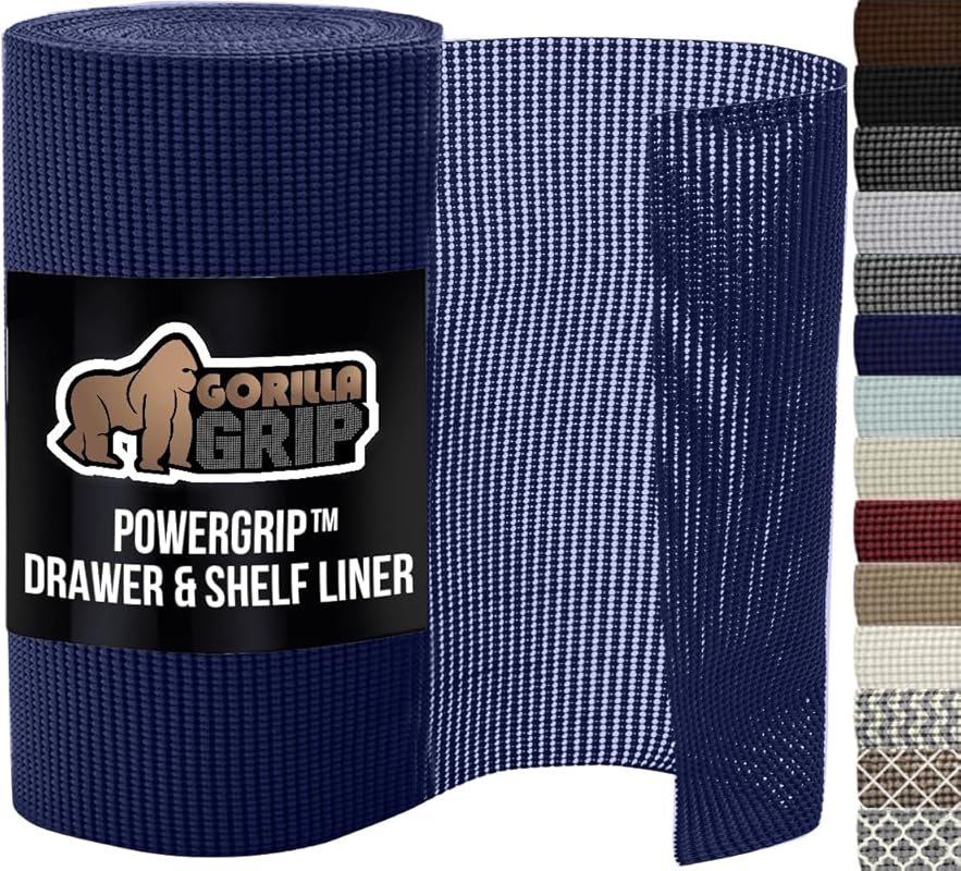 GORILLA GRIP powerGRIP Thick Hold Non-Adhesive Drawer Shelf & Cabinet 