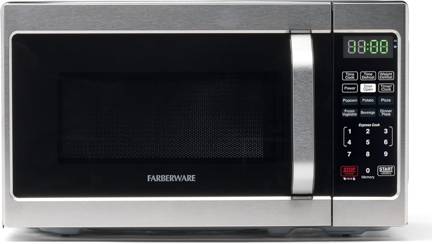Farberware Stainless 0.7 Cu. Ft. 700W Countertop Microwave Oven, Auto 
