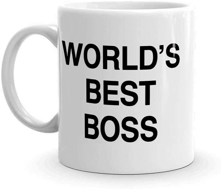 BeBr World's Best Boss 11oz Ceramic Coffee Mug, Funny Novelty Present 