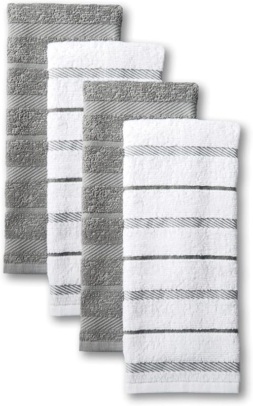 KitchenAid Albany 4-Pack Kitchen Towel Set, Highly Absorbent & Durable