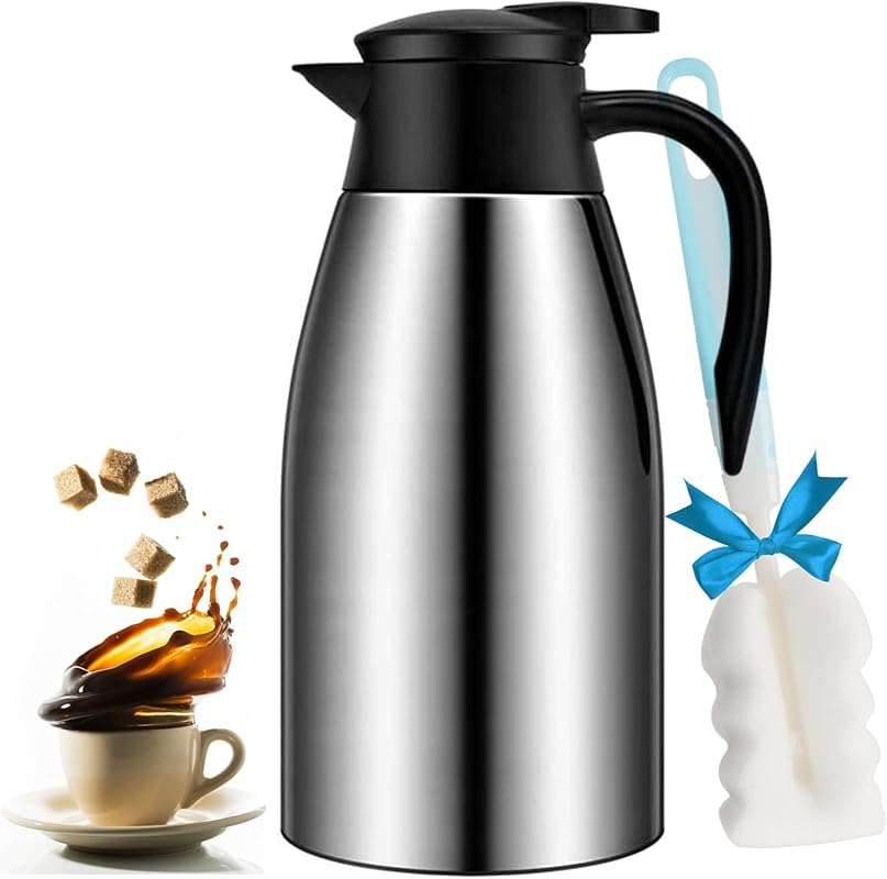 68oz Thermal Coffee Carafe Airpot – Stainless Steel Vacuum Urn, Keeps
