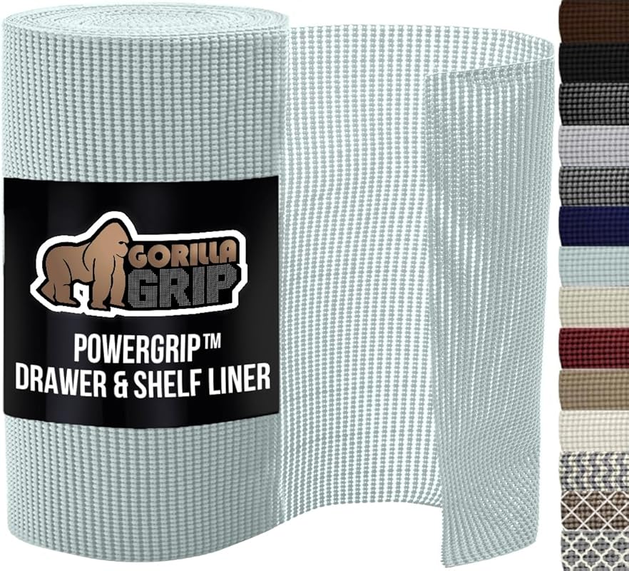GORILLA GRIP powerGRIP Thick Hold Non-Adhesive Drawer Shelf & Cabinet 