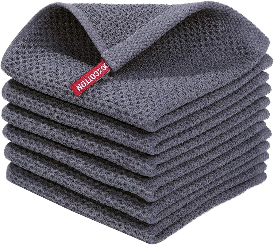 Homaxy 100% Cotton Waffle Weave Kitchen Dish Cloths – Ultra Soft, Abso