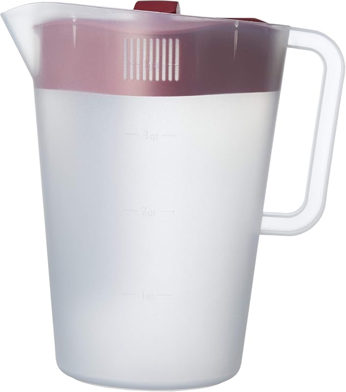 GoodCook 1 Gallon Plastic Pitcher with Innovative 4-Way Lid, BPA Free,