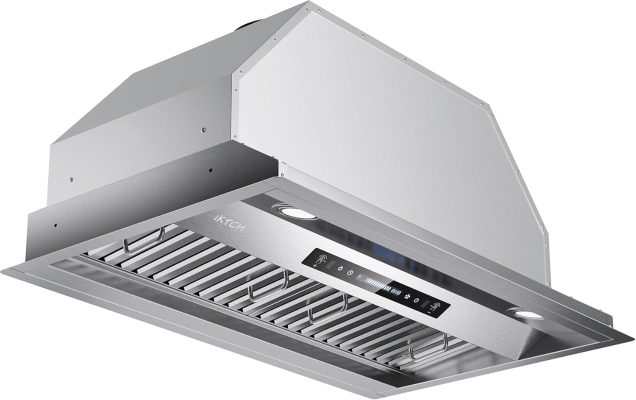 IKTCH 30 Inch 900 CFM Built-in Range Hood, Ducted/Ductless Stainless S
