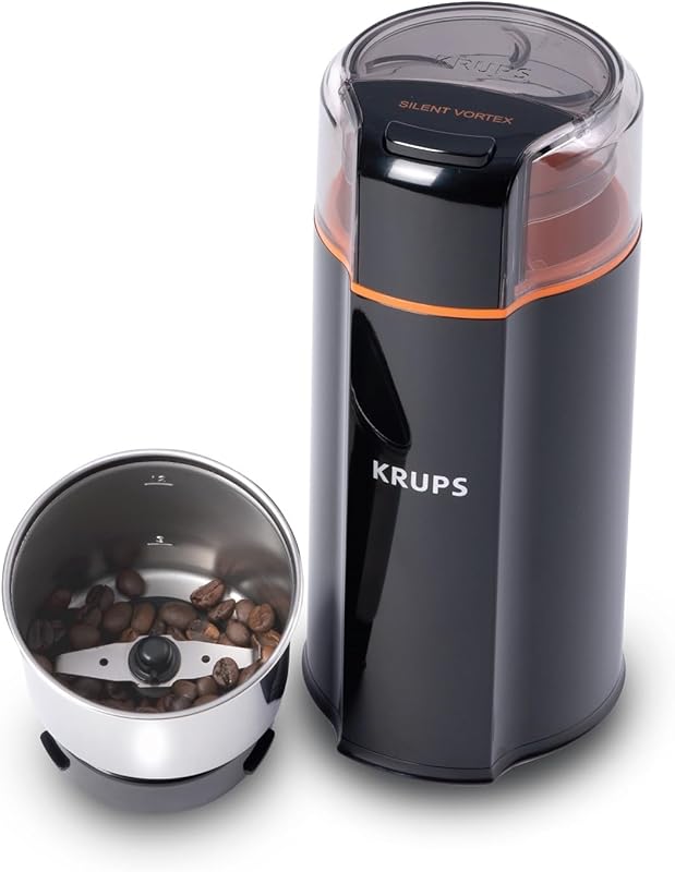 KRUPS Silent Vortex Electric Coffee Grinder, 3oz Capacity, 5x Quieter,