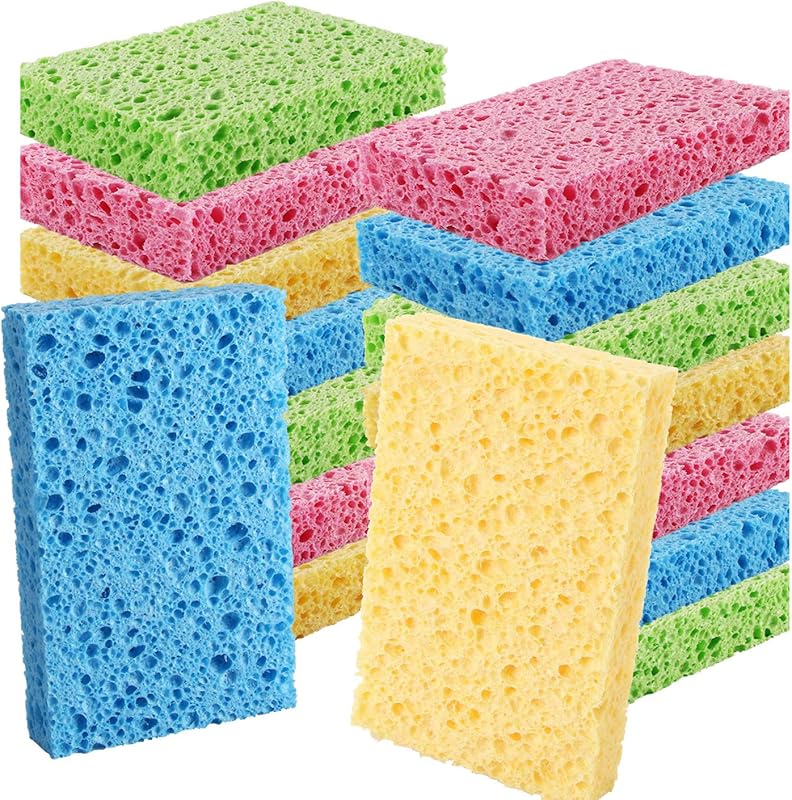 16 Pack Non-Scratch Kitchen Cellulose Dishwashing Sponges, Biodegradab
