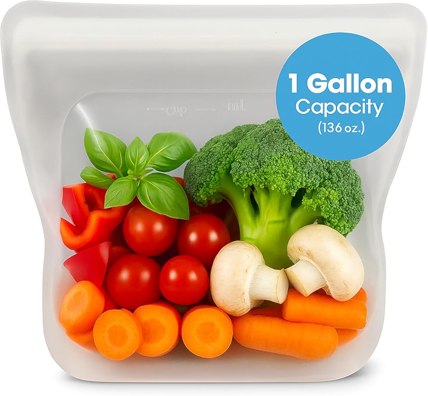Reusable XXL Silicone Sous Vide Gallon Bag (1-Pack) 135oz, Zero Waste 