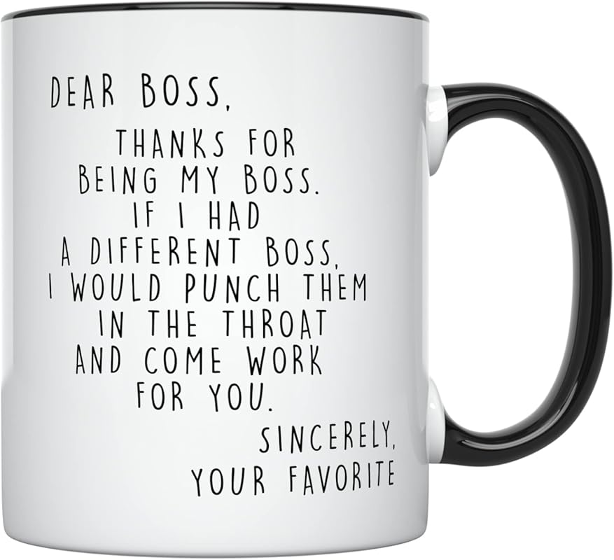 YouNique Designs World's Best Boss 11oz Ceramic Mug, Funny Gift for Bo