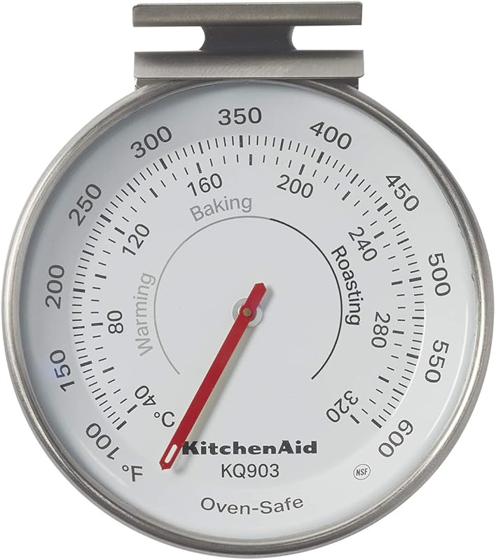 KitchenAid 3-Inch Dial Oven Thermometer for Accurate Baking, 100°F to 