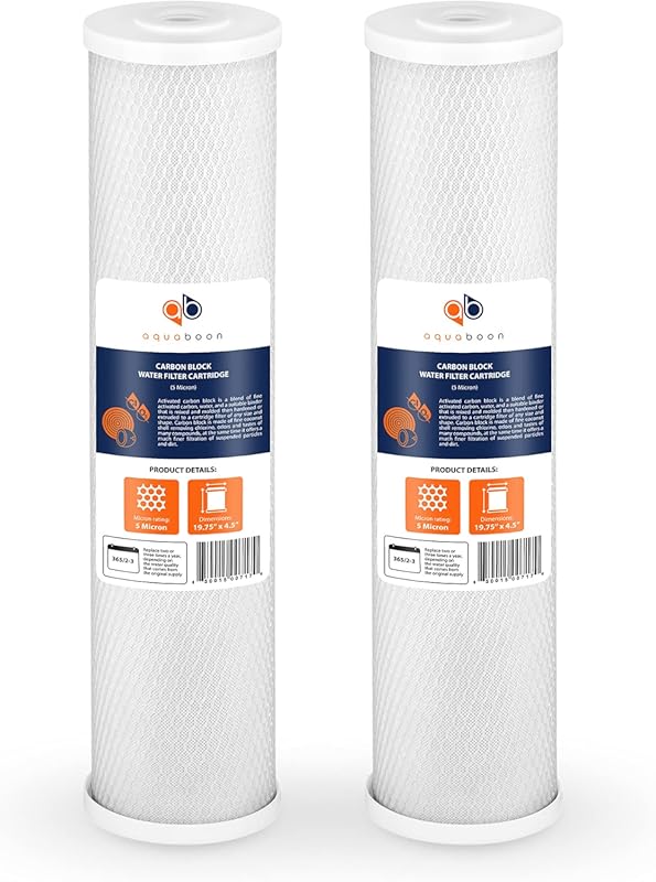 Aquaboon 5 Micron 4.5x20 Coconut Shell CTO Carbon Filter for Whole Hou
