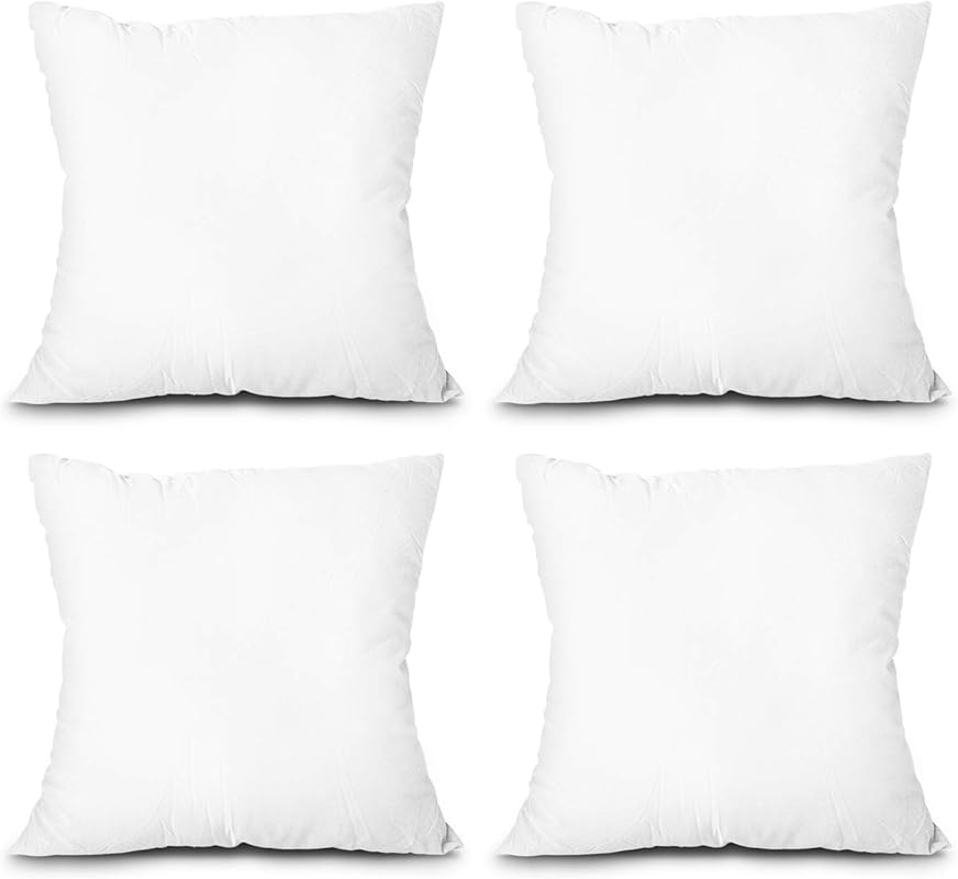 EDOW 18x18 Down Alternative Throw Pillow Inserts (Set of 4), Lightweig