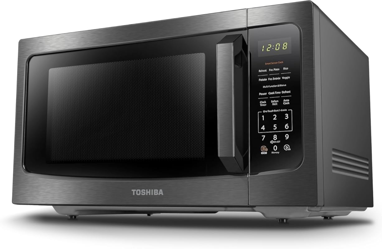 TOSHIBA ML-EM45P(BS) Countertop Microwave, Smart Sensor, 1.6 Cu Ft, 12