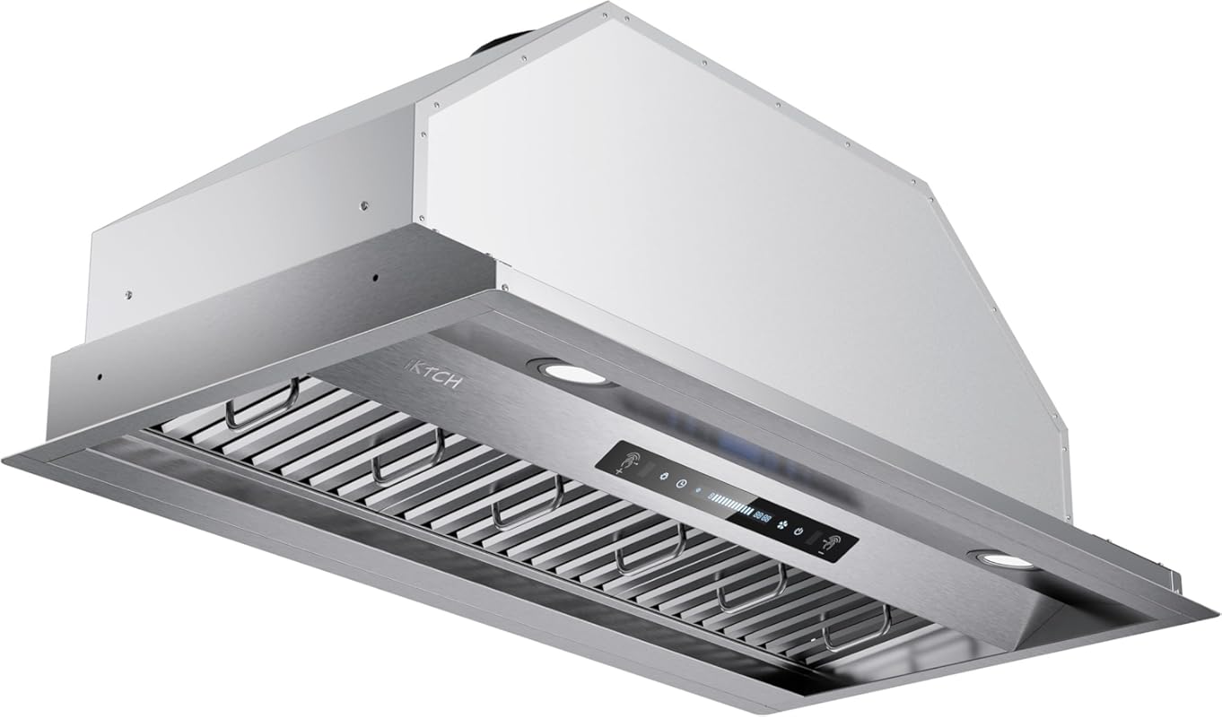 IKTCH 36-inch Built-in Insert Range Hood 900 CFM, Stainless Steel, Duc