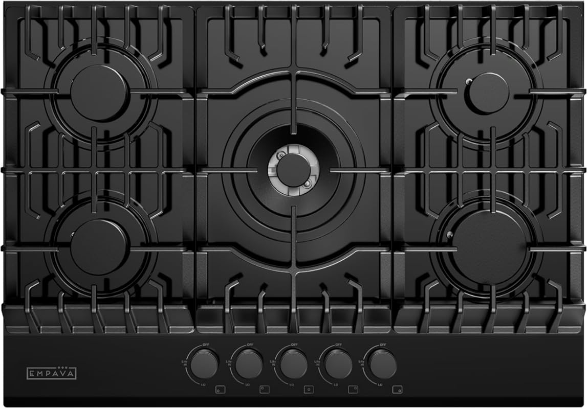 Empava 30 Inch Gas Cooktop with 5 Italy SABAF Sealed Burners, NG/LPG C