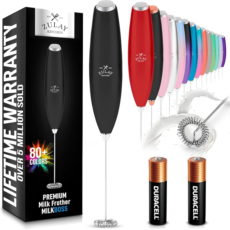 Zulay Kitchen Handheld Electric Milk Frother Whisk