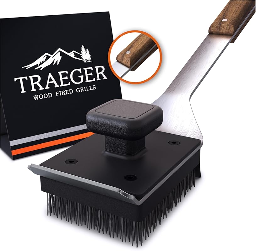 Traeger Grills BAC537 BBQ Cleaning Brush, Stainless Steel Scraper with