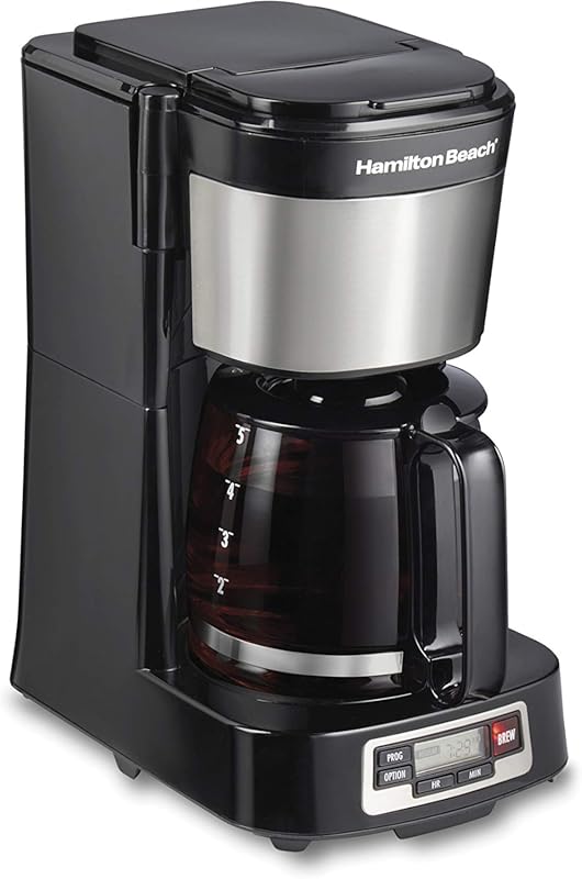 Hamilton Beach 46111 5-Cup Drip Coffee Maker, FrontFill Basket, Progra