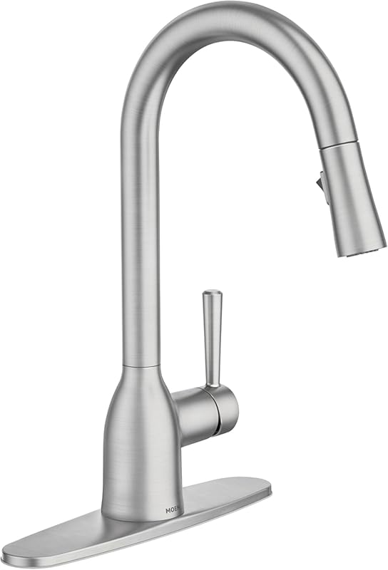 Moen Adler High Arc One-Handle Pulldown Kitchen Faucet with Power Clea