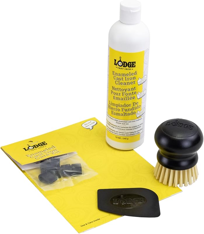 Lodge 5-Piece Enameled Cast Iron & Ceramic Stoneware Cleaner Care Kit