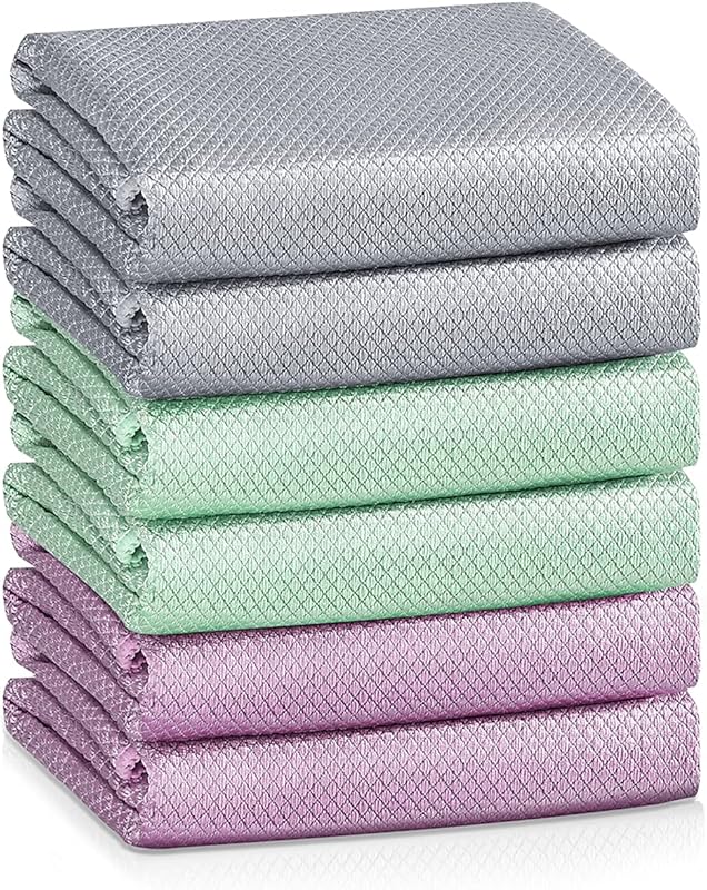 Fish Scale Microfiber Cleaning Cloths, Streak & Lint-Free for Glass, W