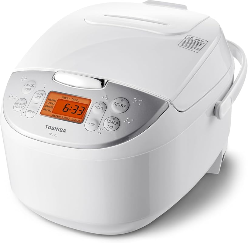 Toshiba 6-Cup Uncooked Japanese Fuzzy Logic Rice Cooker, 7 Functions, 