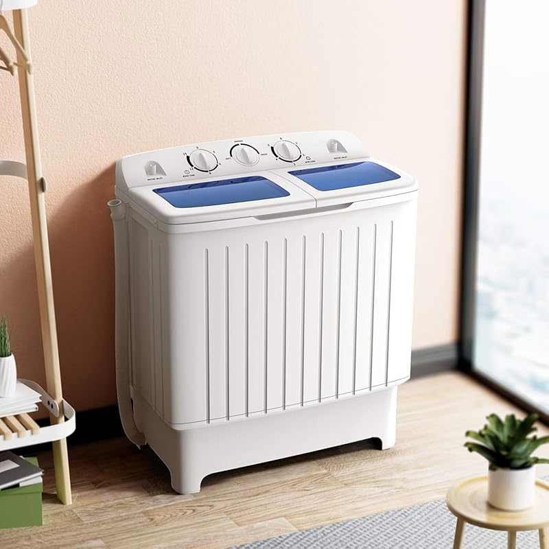 Giantex GT24267-PE 20lbs Twin Tub Portable Washing Machine, Compact Wa