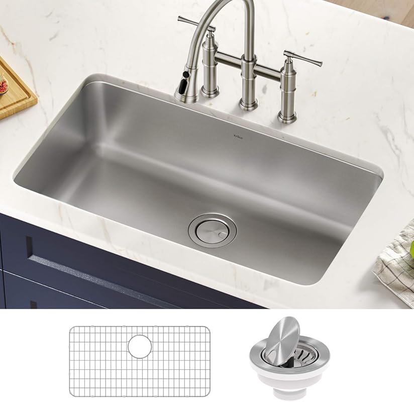 KRAUS Dex 33-inch Undermount Single Bowl Kitchen Sink