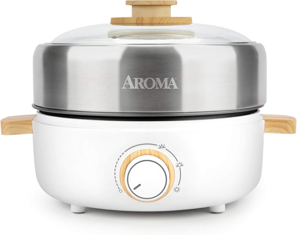 Aroma Housewares AMC-130 Whatever Pot, 2.5L Indoor Grill & Hot Pot wit