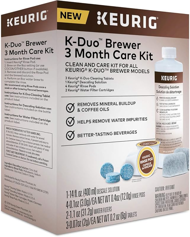 Keurig K-Duo 3-Month Care Brewer Maintenance Kit for Optimal Coffee Ma