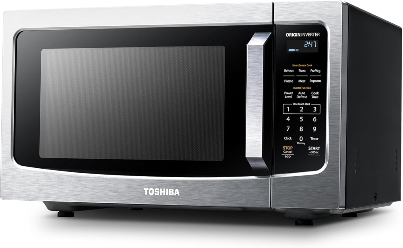 TOSHIBA ML-EM45PIT(SS) Countertop Microwave, Inverter Technology, 1.6 