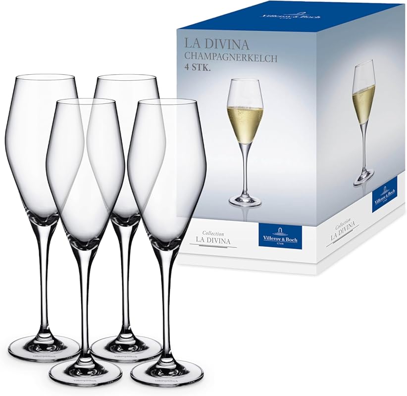 Villeroy & Boch La Divina Collection Crystal Champagne Flutes, Elegant