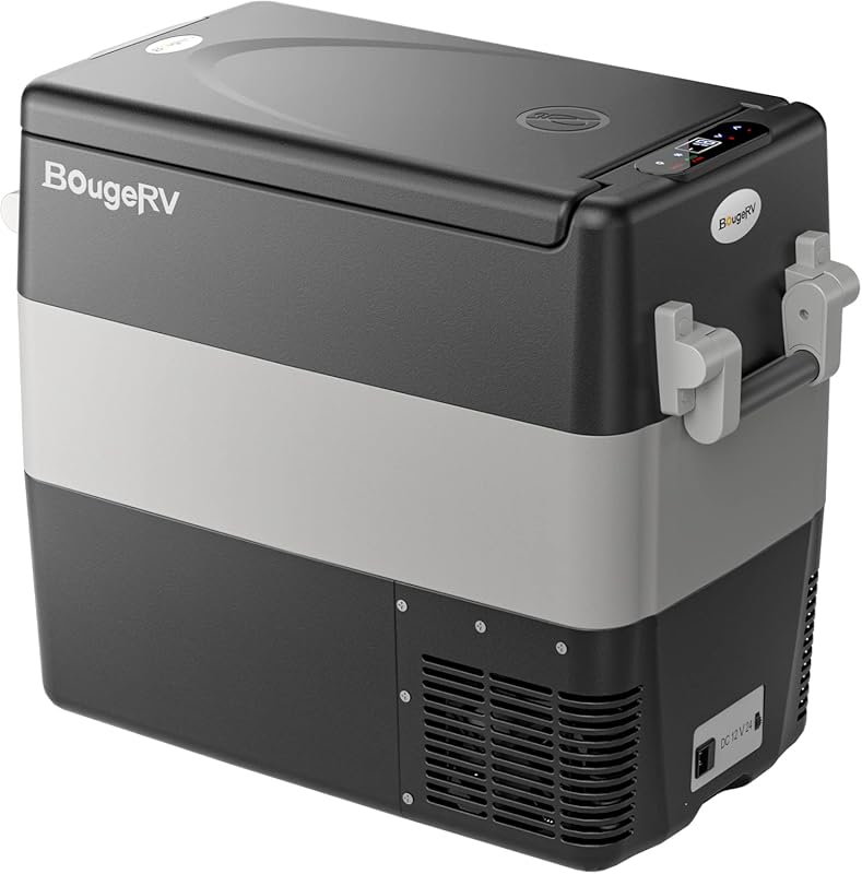 BougeRV 53 Quart Portable 12V Car Fridge Freezer, Electric Cooler with