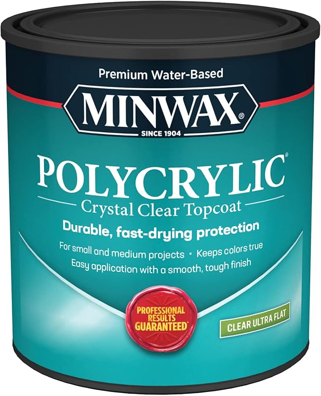 Minwax Polycrylic Protective Wood Finish 611114444, Clear Ultra Flat, 