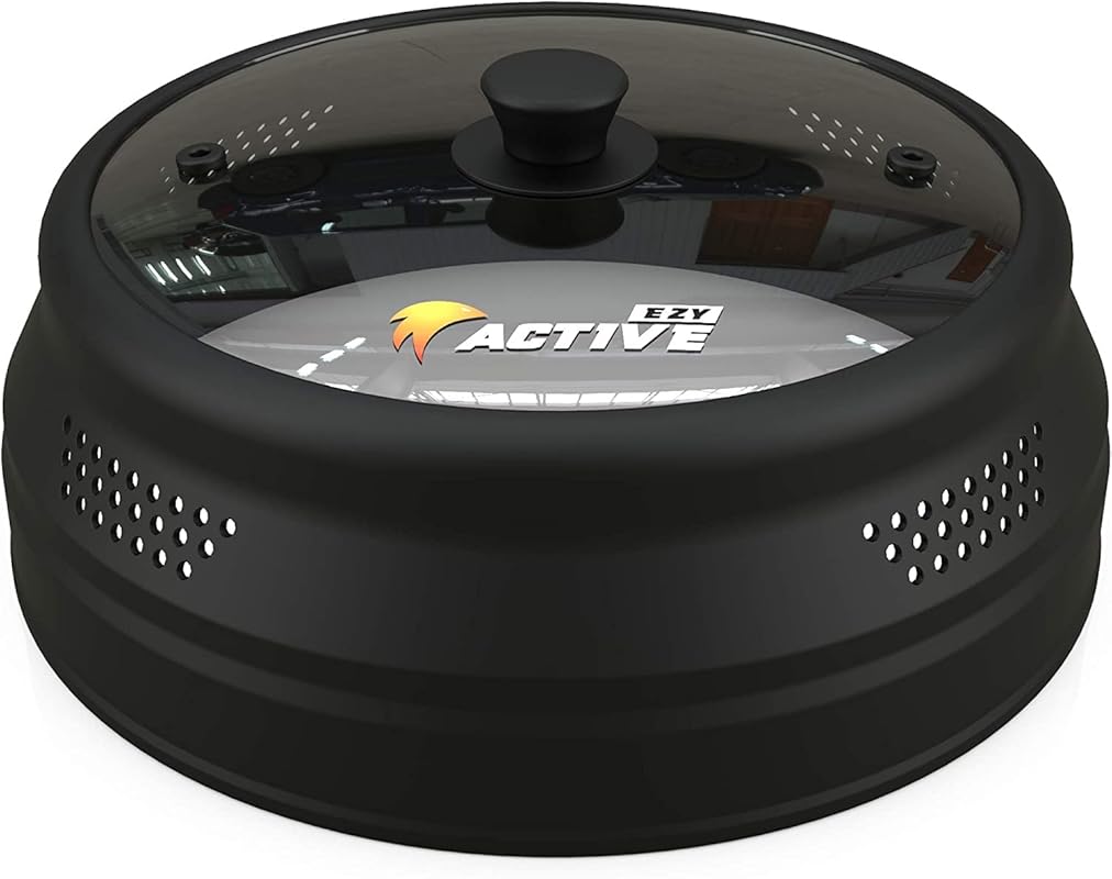 Collapsible Silicone & Glass Microwave Splatter Cover, BPA-Free Lid fo