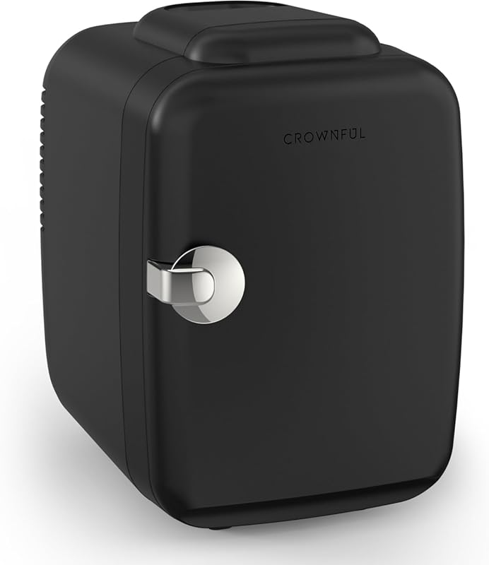 CROWNFUL 4 Liter/6 Can Mini Fridge Cooler & Warmer for Skincare, Cosme