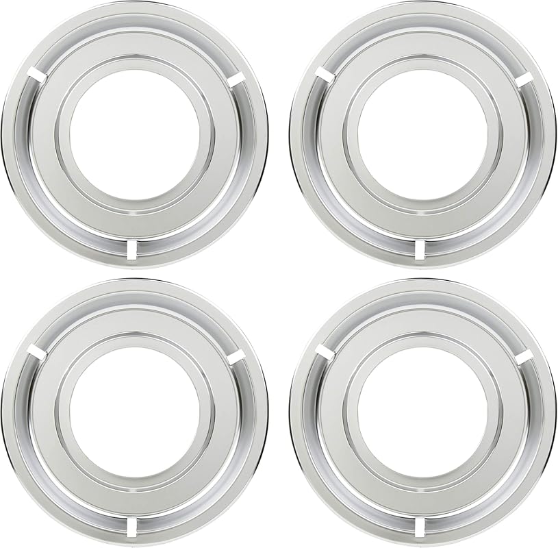 KITCHEN BASICS 101 Round Gas Stove Drip Pans (4 Pack) for Frigidaire T